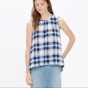 Madewell Rivet&Thread Plaid Button-back Tank